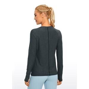 CRZ YOGA Soft Black Long Sleeves Thumbholes Size S